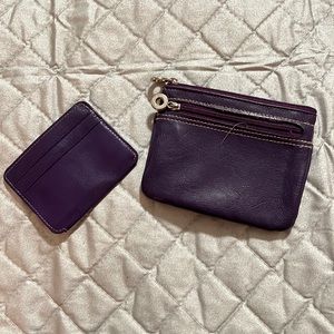 Dark Purple pocket wallet with card insert